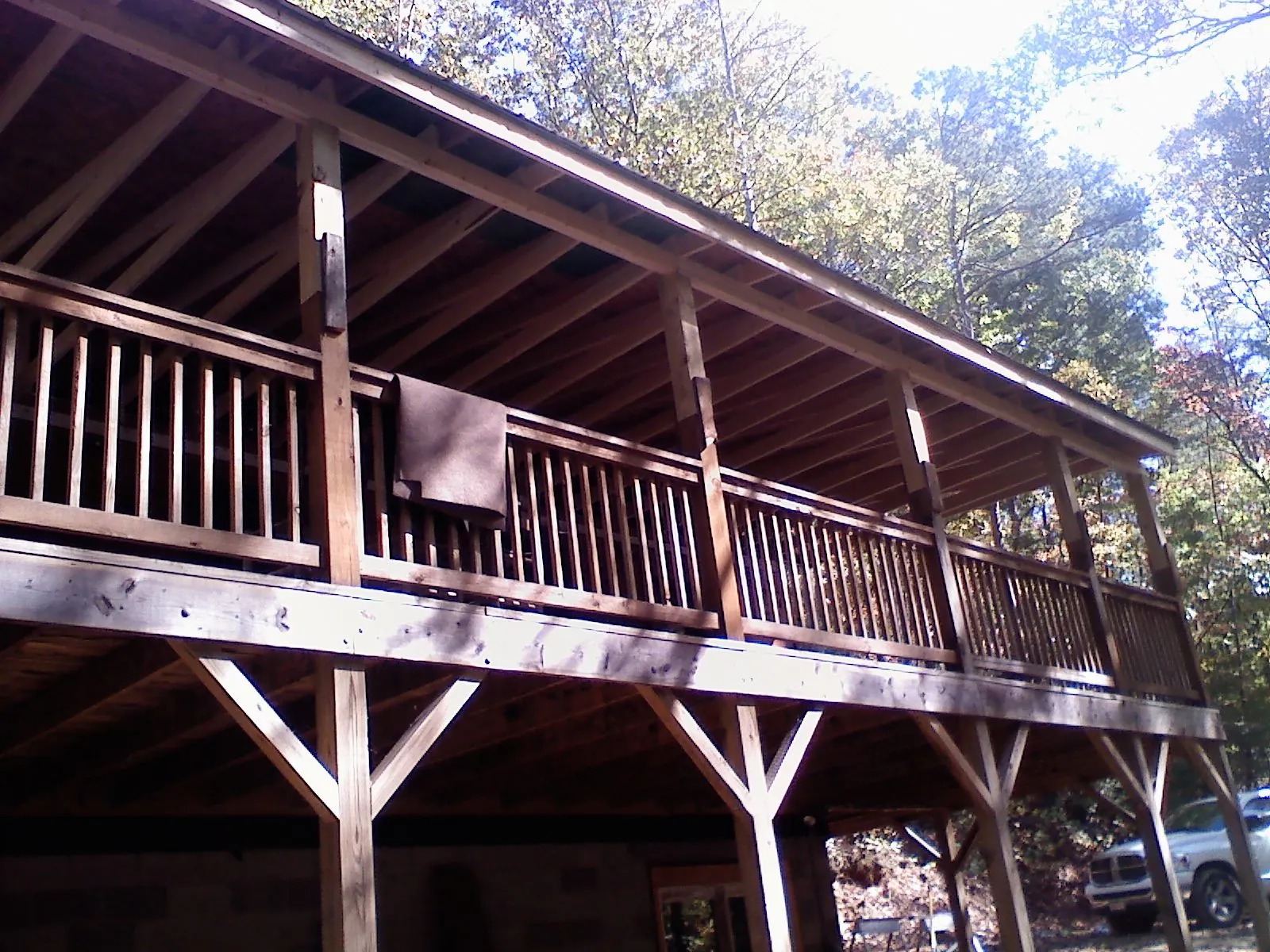 Timber framing under a new elevated porch and deck — Roof Leak Repair in Brookwood by Roofing Brothers